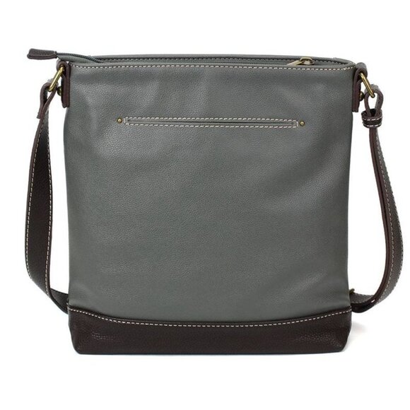 Chala Vegan Crossbody Bag Beagle Dog Applique Gray/Brown Adjustable Straps Zip - Picture 2 of 9